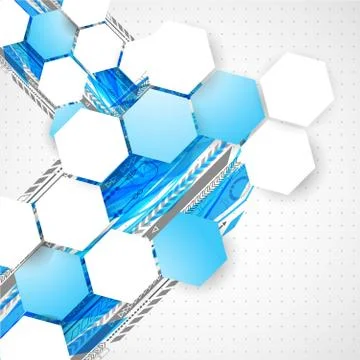 Abstract technological background with various technological elements Stock Illustration