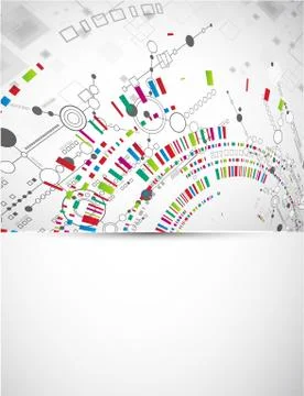 Abstract technological background with various technological elements 스톡 일러스트