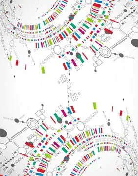 Abstract technological background with various technological elements 스톡 일러스트