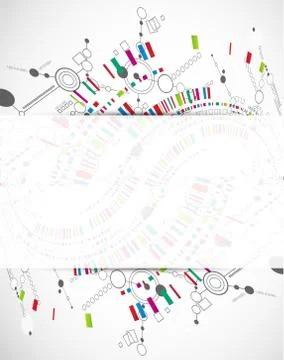 Abstract technological background with various technological elements 스톡 일러스트