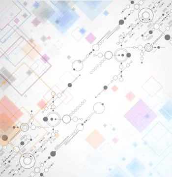 Abstract technological background with various technological elements 스톡 일러스트