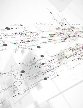 Abstract technological background with various technological elements 스톡 일러스트