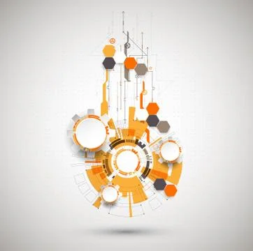 Abstract technological background with various technological elements. Struct Stock Illustration