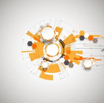 Abstract technological background with various technological elements. Struct Stock Illustration