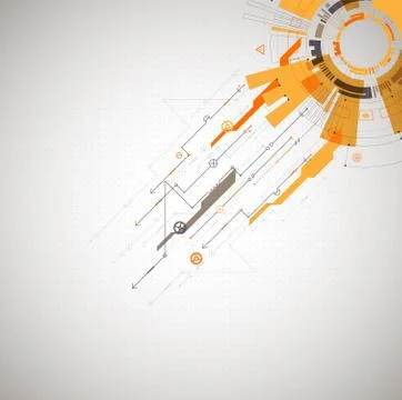 Abstract technological background with various technological elements. Struct 스톡 일러스트