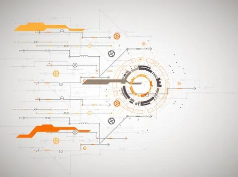 Abstract technological background with various technological elements. Struct Stockillustratie