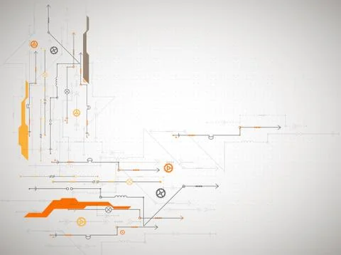 Abstract technological background with various technological elements. Struct Stock Illustration