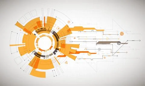 Abstract technological background with various technological elements. Struct イラスト素材