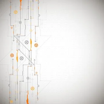 Abstract technological background with various technological elements. Struct Stock Illustration