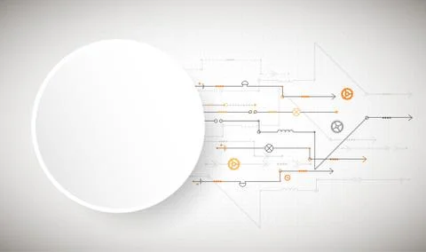 Abstract technological background with various technological elements. Struct Stock Illustration