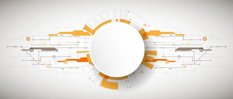 Abstract technological background with various technological elements. Struct Stock Illustration