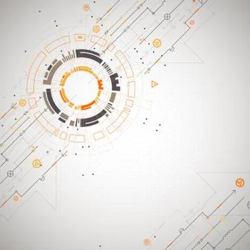 Abstract technological background with various technological elements. Struct Stock Illustration