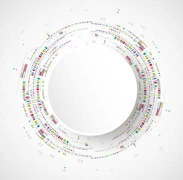 Abstract technological background with various technological elements. 스톡 일러스트