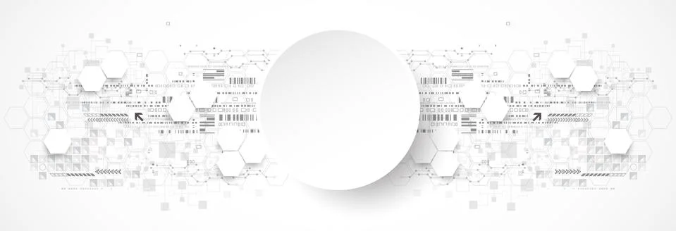 Abstract technological background with various technological elements Illustrazione stock