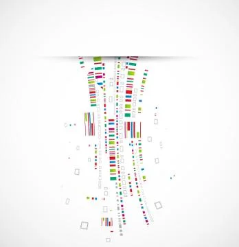 Abstract technological background with various technological elements Stock Illustration