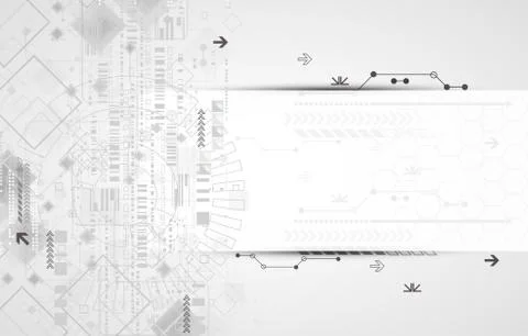 Abstract technological background with various technological elements. Stockillustratie