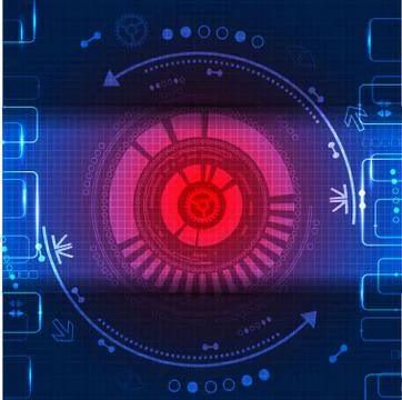 Abstract technological background with various technological elements Stock Illustration