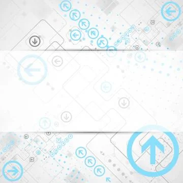 Abstract technological background with various technological elements Illustrazione stock