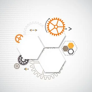 Abstract technological background with various technological elements Stock Illustration