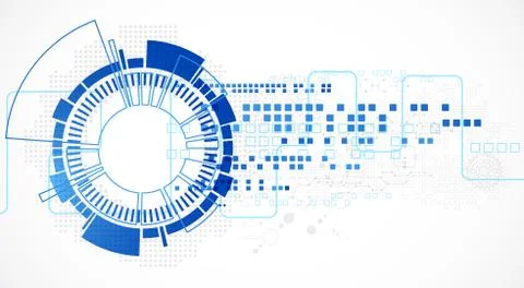 Abstract technological background with various technological elements. イラスト素材