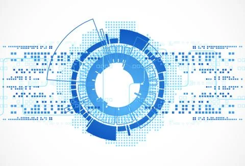 Abstract technological background with various technological elements. Stockillustratie