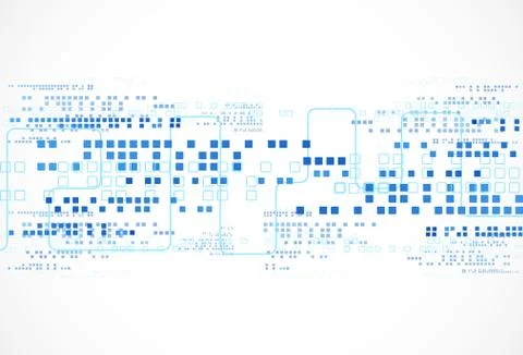 Abstract technological background with various technological elements. Stockillustratie