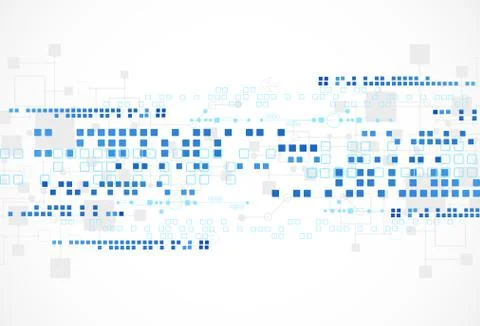 Abstract technological background with various technological elements. Stock Illustration