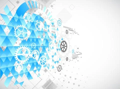 Abstract technological background with various technological elements Stockillustratie