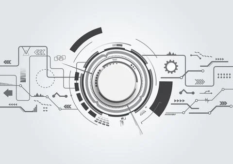 Abstract technological background with various technological elements. Struct Stock Illustration