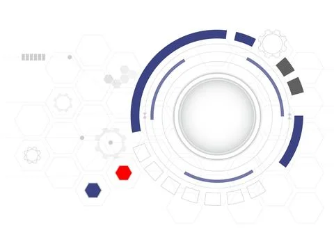 Abstract technological background with various technological elements. Illustrazione stock