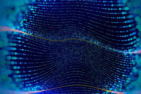Abstract technological background in vibrant colors with blur. Futuristic hi- Stock Photos