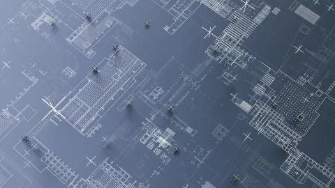 Abstract technological background with white lines Stock Illustration