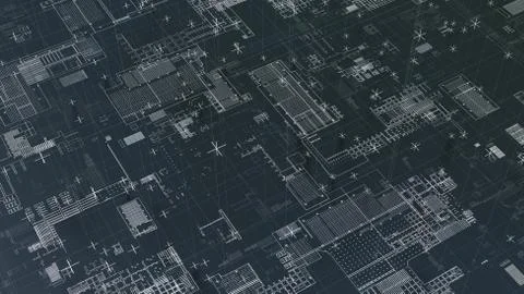 Abstract technological background with white lines Stock Illustration