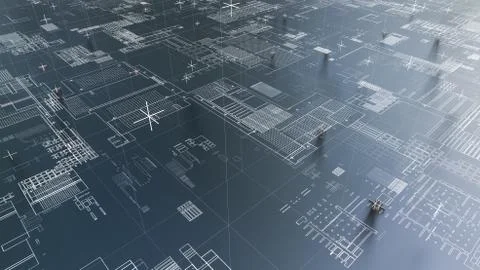 Abstract technological background with white lines Stock Illustration