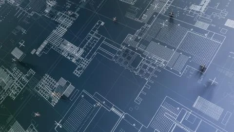 Abstract technological background with white lines Stock Illustration