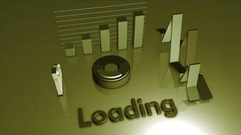Abstract technological background with a word loading. Motion. Colorful rotating Stock Illustration