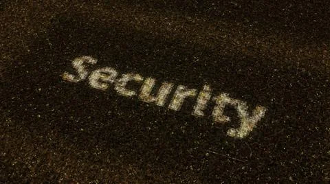 Abstract technological background with a word security, concept of hacking and Stock Illustration