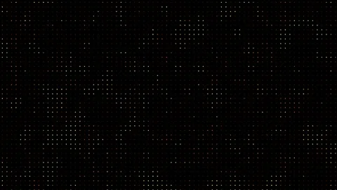 Abstract technological background of yellow and orange dots that light up and go Stock Footage 275497828