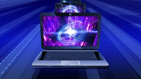 Abstract technological backgrounds on screens of laptops. Stock Footage 36447963