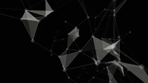 Abstract technological black and white background. The effect of the plexus. Stock Footage 124650542