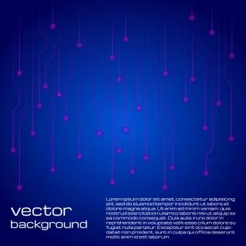 Abstract technological blue and pink background with elements of the microchip 스톡 일러스트