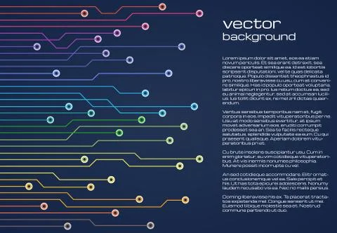 Abstract technological blue background with colorful elements of the microchip Stock Illustration