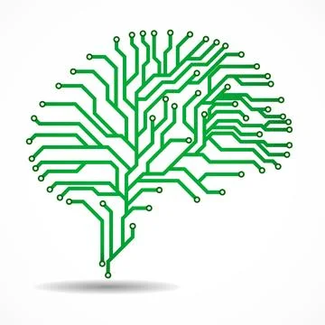 Abstract technological brain. Circuit board. Vector illustration Stock Illustration