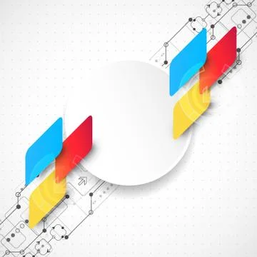 Abstract technological business background with color shapes 스톡 일러스트