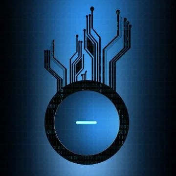 Abstract technological circuit button vector background Stock Illustration