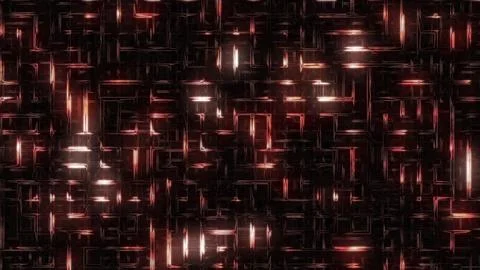 Abstract technological circuit pattern with glowing red lights Stock Illustration