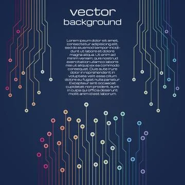 Abstract technological dark blue background Stock Illustration