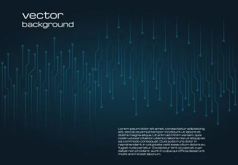 Abstract technological dark blue background with elements of the microchip Stock Illustration