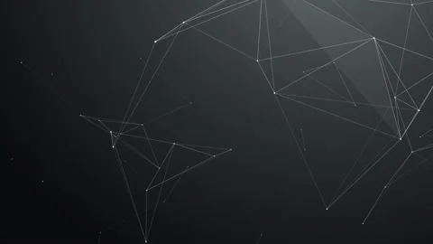 Abstract Technological Dark Gray Background with Plexus Lines and Dots. Stock Footage 153536927