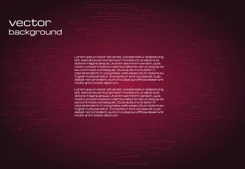 Abstract technological dark red background with elements of the microchip Stock Illustration